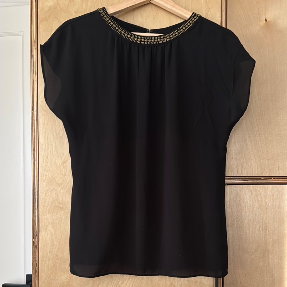 LOFT Black Beaded Women's Flowy Tunic - Small